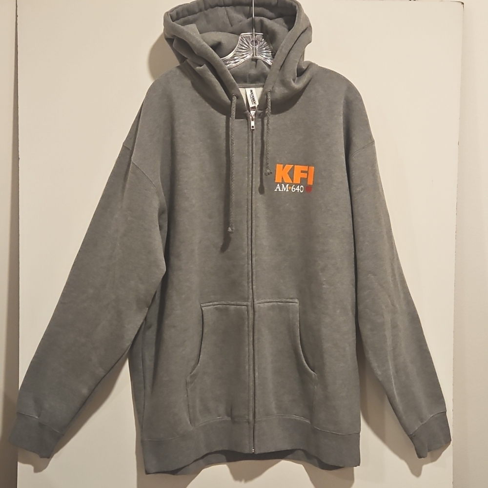 KFI 640AM Southern California gray Long Sleeve Hoodie XL Talk Radio